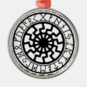 Viking Celtic Sun Rune Calendar Ornament Aus Metall
