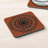 Viking Celtic Sun Rune Calendar Untersetzer (Linke Seite)