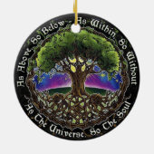 Viking Celtic Tree of Life Knot Wiccan WitchPagan Keramik Ornament (Hinten)