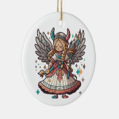 Viking Christmas Angel Keramik Ornament (Rechts)