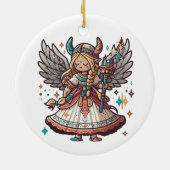 Viking Christmas Angel Keramik Ornament (Hinten)