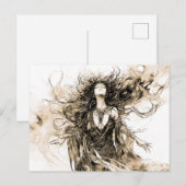 Viking Deity Sketch Drawing of Norse Goddess Hel Postkarte (Vorne/Hinten)