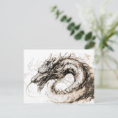 Viking Deity Sketch Pen Drawing Midgard snake Postkarte (Stehend Vorderseite)