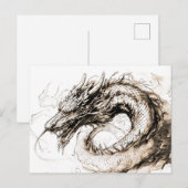 Viking Deity Sketch Pen Drawing Midgard snake Postkarte (Vorne/Hinten)