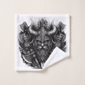 Viking Design Badhandtuch Set (Waschlappen)