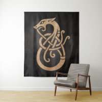 Viking Dragon Knot - Alte Nord-Symbol auf schwarz