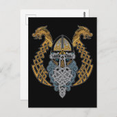 Viking Dragon Valknut Helmet Valhalla God Odin Postkarte (Vorne/Hinten)