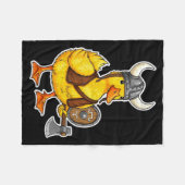 Viking Duck Funny Warrior Design Fleecedecke (Vorderseite (Horizontal))