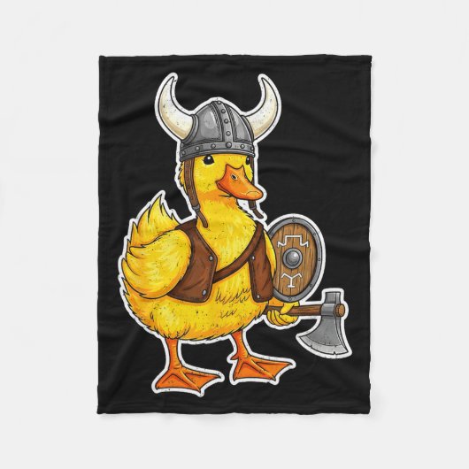 Viking Duck Funny Warrior Design Fleecedecke (Vorderseite)