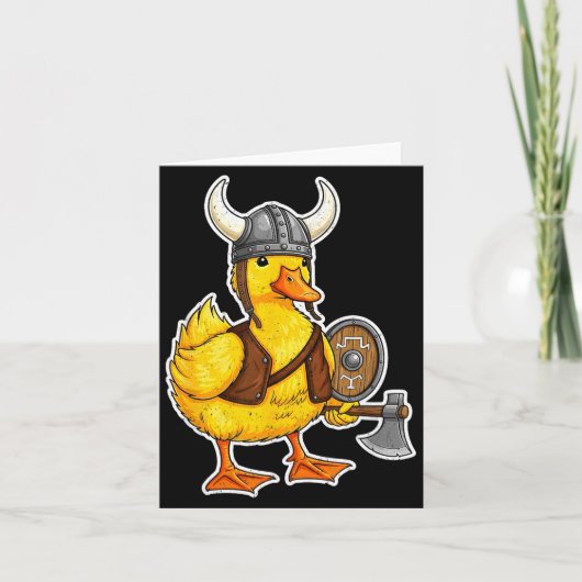 Viking Duck Funny Warrior Design Karte (Vorderseite)