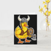 Viking Duck Funny Warrior Design Karte (Gelbe Blume)