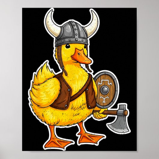 Viking Duck Funny Warrior Design Poster (Vorne)
