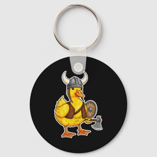 Viking Duck Funny Warrior Design  Schlüsselanhänger (Vorderseite)