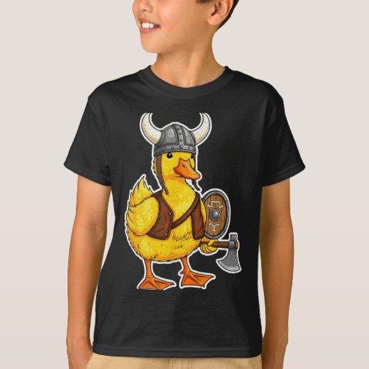 Viking Duck Funny Warrior Design  T-Shirt (Vorderseite)