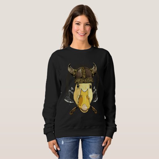 Viking Duck Renaissance Medieval Norse Pagan Valha Sweatshirt (Vorne ganz)