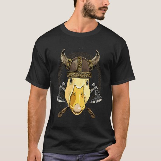 Viking Duck Renaissance Mittelalterliche Norse Pag T-Shirt (Vorderseite)