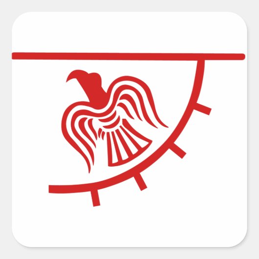 Viking Eagle Banner Quadratischer Aufkleber (Vorderseite)