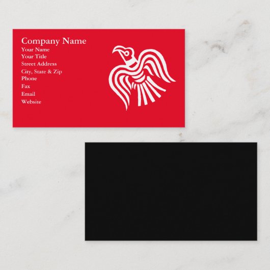Viking-Fahnen-Raben-Symbol Visitenkarte (Vorne/Hinten)