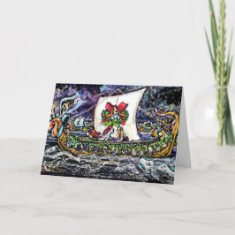 Viking-Feiertags-Dachshund-Karte Feiertagskarte