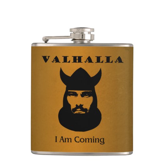 Viking-Flasche ~ Walhall Flachmann (Vorderseite)