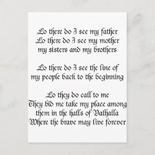 Viking Gebet Lo da sehe ich meinen Vater Postkarte