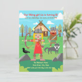 Viking Girl Birthday Party Einladung (Stehend Vorderseite)