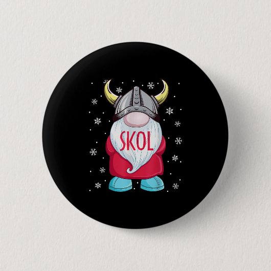 Viking Gnome Skol Christmas Norse Pajama Viking Me Button (Vorderseite)