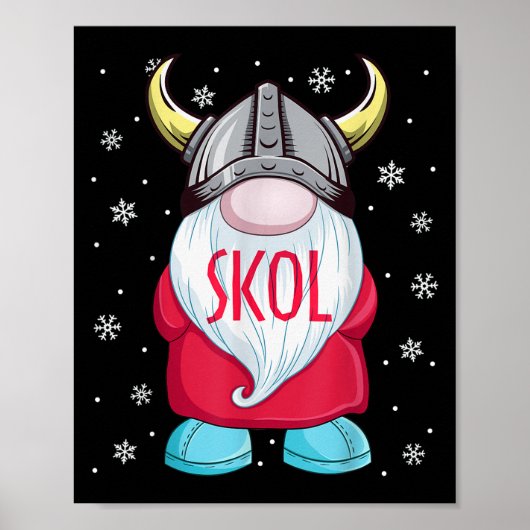 Viking Gnome Skol Christmas Norse Pajama Viking Me Poster (Vorne)