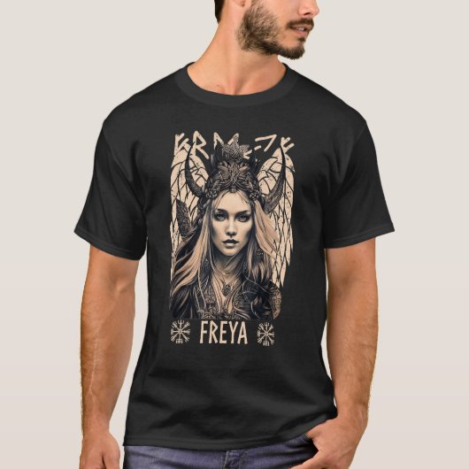 Viking Goddess Freya Shieldmaiden Celtic Mythology T-Shirt (Vorderseite)