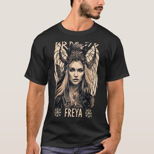 Viking Goddess Freya Shieldmaiden Celtic Mythology T-Shirt (Vorderseite)