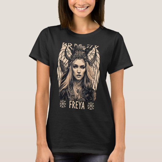 Viking Goddess Freya Shieldmaiden Celtic Mythology T-Shirt (Vorderseite)