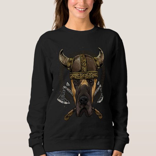 Viking Great Dane Renaissance Norse Pagan Valhalla Sweatshirt (Vorderseite)