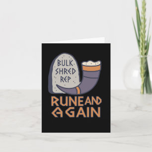 Viking Gym Rune und Fitness Sprichwort für Muskeln Karte