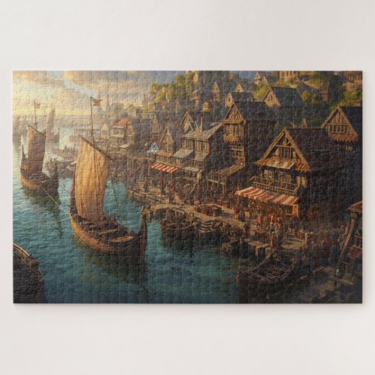 Viking Harbor Jigsaw Puzzle (Horizontal)