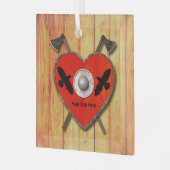 Viking Heart Shield - Raven Ornament Aus Glas (Vorderseite links)