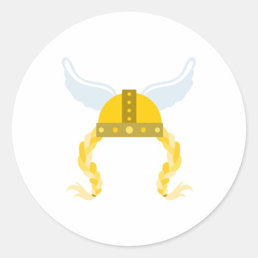 Viking Helmet Braids Runder Aufkleber (Vorderseite)