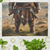 Viking Highland Cow, Geschirrtuch (Gefaltet)