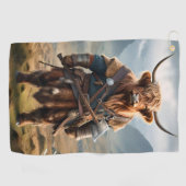 Viking Highland Cow, Golfhandtuch (Horizontal)