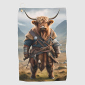 Viking Highland Cow, Golfhandtuch (Vorderseite)