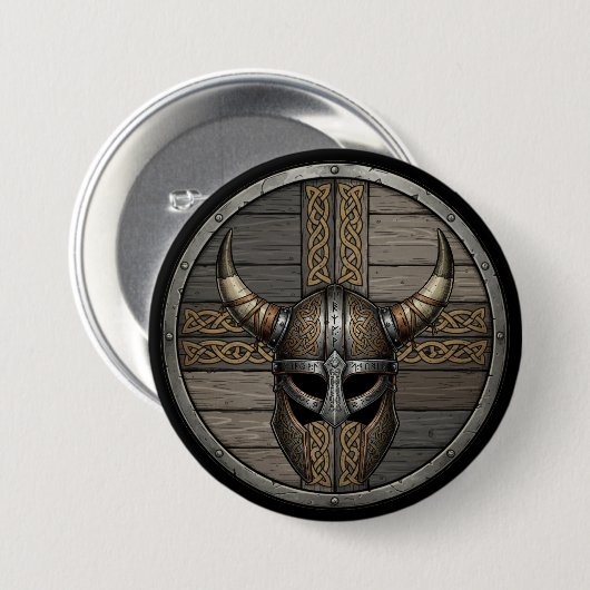 Viking Horned Helmet Shield Button (Vorne & Hinten)