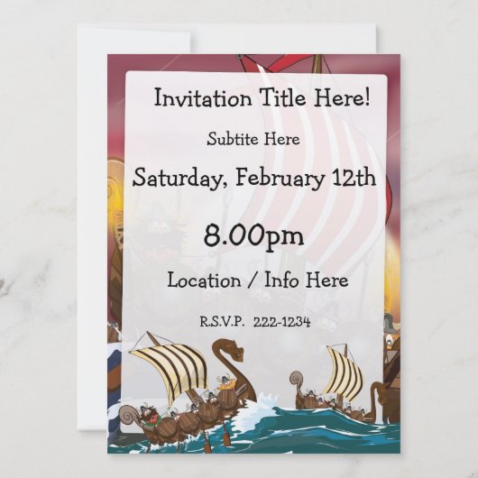 Viking Invasion Fleet Einladung (Rückseite)