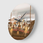 Viking Invasion Fleet Große Wanduhr (Winkel)