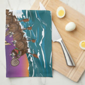 Viking Invasion Fleet Handtuch (Viertel Falte)