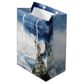 Viking keltischer Drache Hochzeit oder Geburtstag Mittlere Geschenktüte (Vorderseite Schrägansicht)