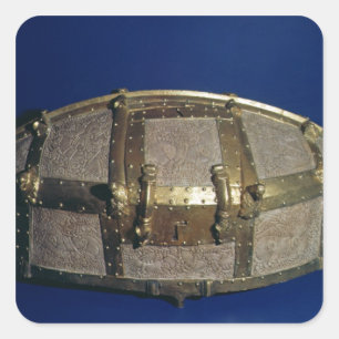 Viking-Kiste für Gold Quadratischer Aufkleber