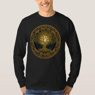 Viking Knot Yggdrasil auf der keltischen Sonne und T-Shirt