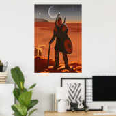 Viking Krieger auf Mars Art Poster (Heimbüro)