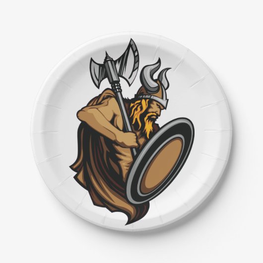 Viking-Krieger Pappteller (Vorderseite)