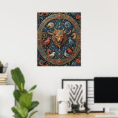 Viking Lion Shield Poster (Heimbüro)