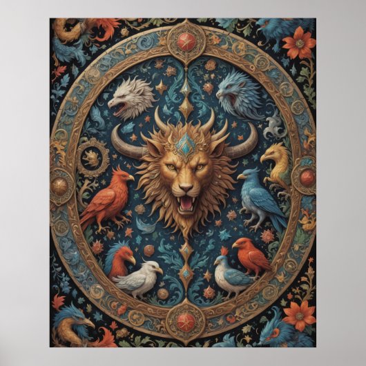 Viking Lion Shield Poster (Vorne)